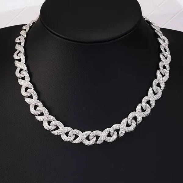 100 Pass Diamond Tester Diamond Mossinate S925 Sterling Silver Cuban Chain Miami Cuban Link Chain Fashion Jewelry